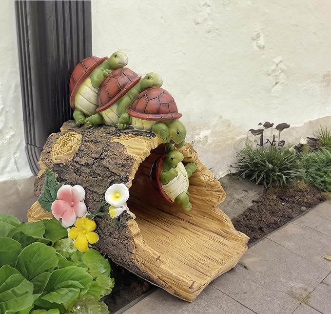 Turtle Statues Gutter Downspout Extension Statues Garden Decoration,Resin Statue Outdoor Decor,Animal Downspout Diverter,Decorative Gutter Extension,3