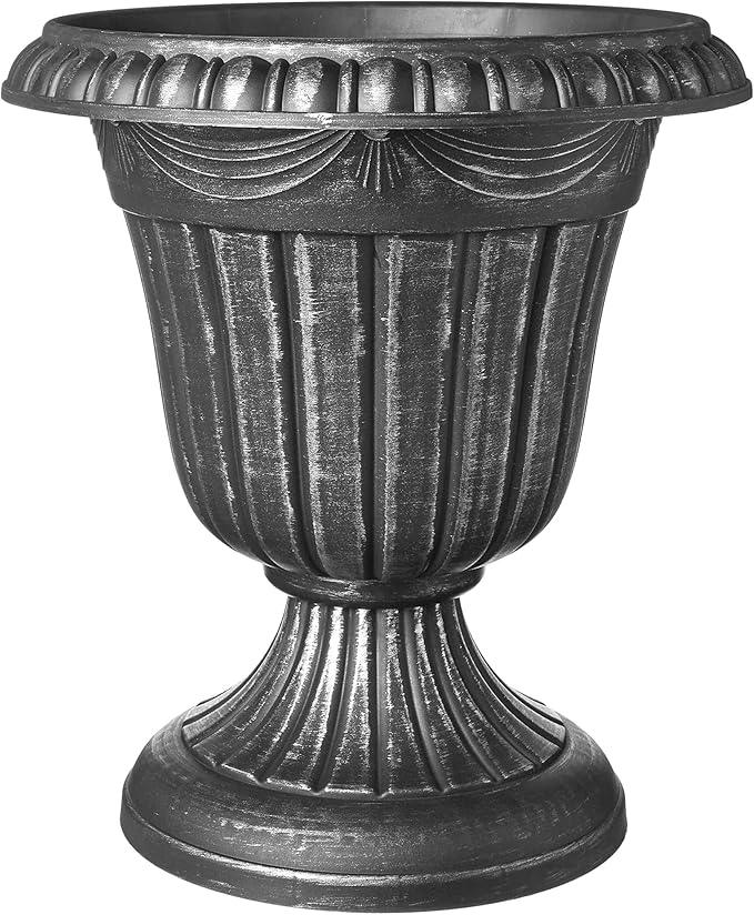 PL10SL Classic Traditional Plastic Urn Planter Indoor/Outdoor, 15