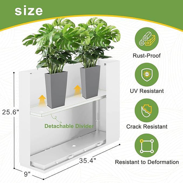 FENCY Metal Rectangular Planter Box Large Planters for Outdoor Plants, Tall Planters for Outdoor Plants with Drainage Holes, Rectangular Planters for Outdoor Plants (35.4