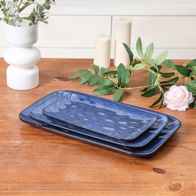 vicrays Ceramic Rectangle Serving Platters - 14
