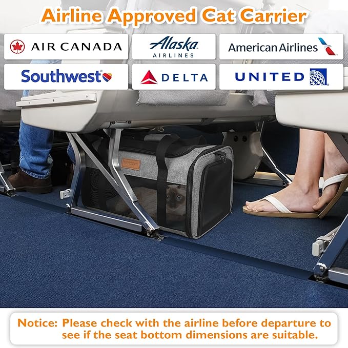 PETUX TSA Approved Pet Carrier in Cabin, 17