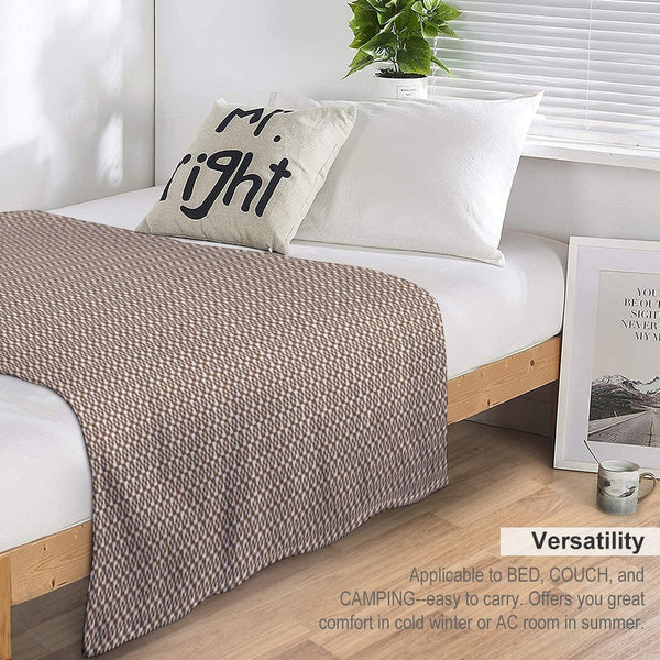 Tiled Pattern - Brown All-season Throw Blanket
