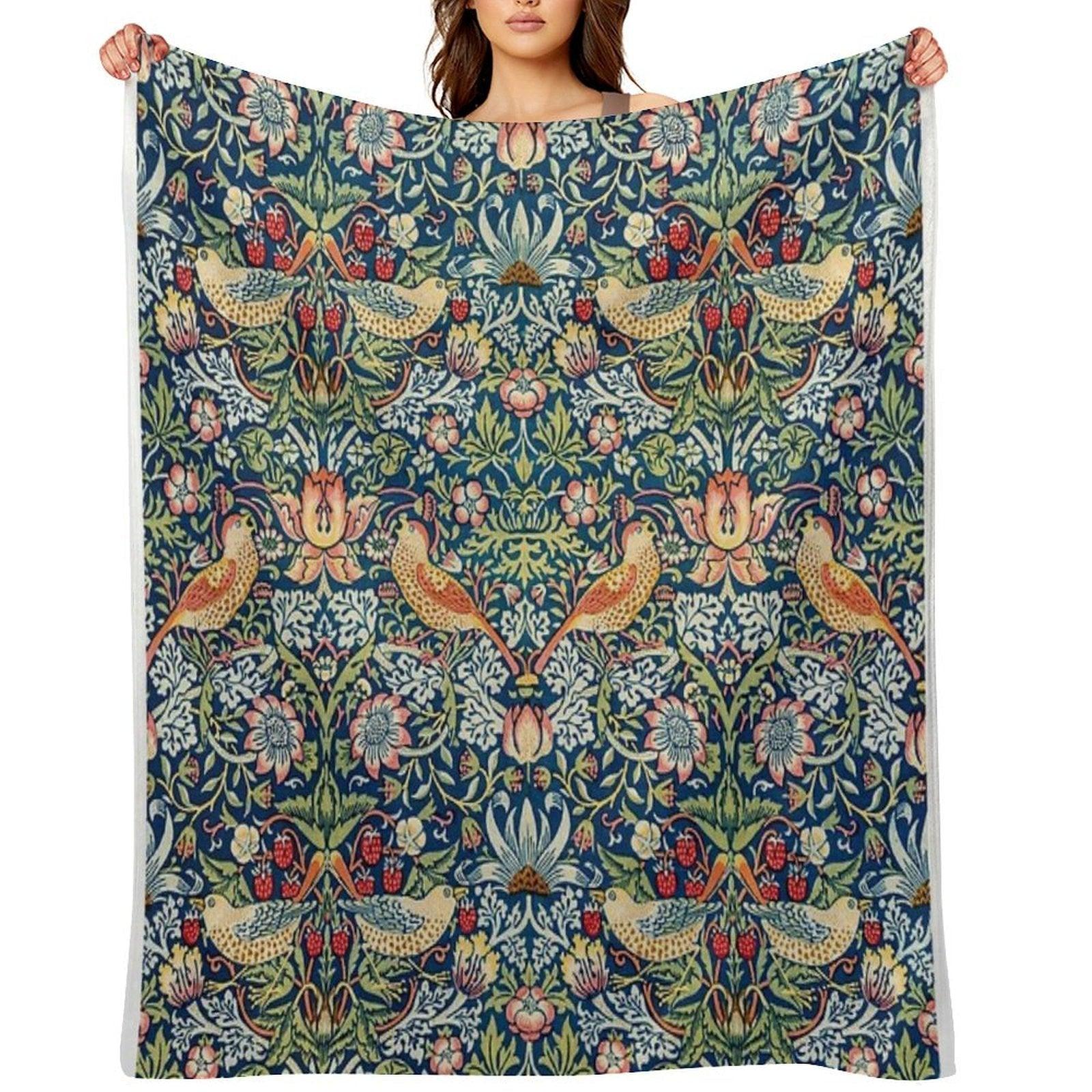 Strawberry Thief Throw Blanket