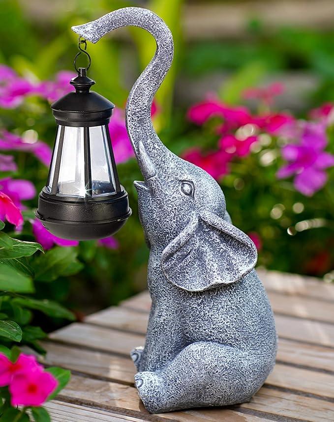 Goodeco Elephant Statue for Garden Decor with Gift Appeal - Ideal Gifts for Women, Mom or Birthdays, Beautifully Crafted Outdoor & Home Decor to Wow Your Guests (11