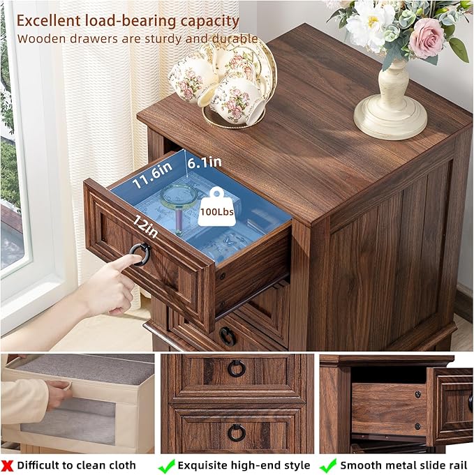 Farmhouse Night Stand Set of 2, 18