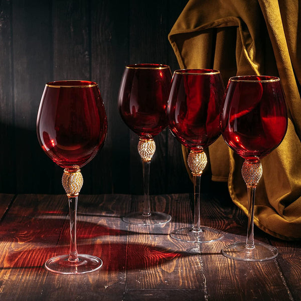 The Wine Savant Large Diamond Wine Glasses, 10