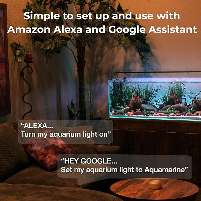 CURRENT USA ColorPlus Smart LED Aquarium Light 36 inch with App and Voice Control by Alexa & Google Home | Extra Vivid Colors for Freshwater Aquarium Fish Tank and Terrariums| Aluminum (36