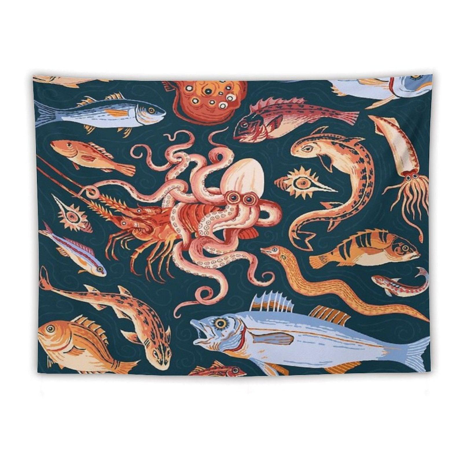 Pompeii Marine Mosaic Tapestry