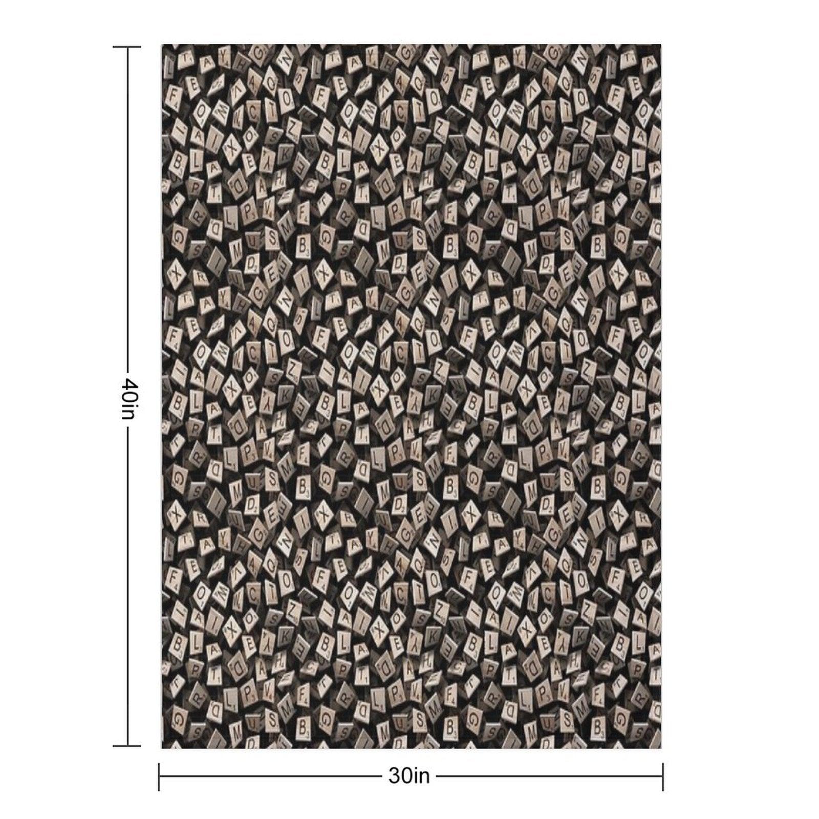 Scrabble Tile Madness Pattern Throw Blanket