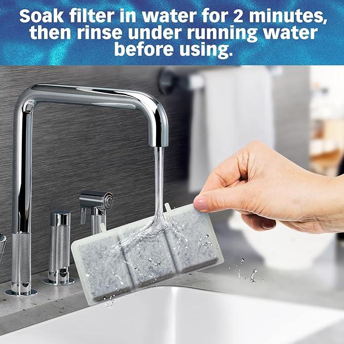 PET STANDARD Replacement Water Filter & 10 Pack Replacement Pre-Filter Sponges Compatible with Petory® 74oz/2.2L Automatic Pet Fountain, Pack of 10