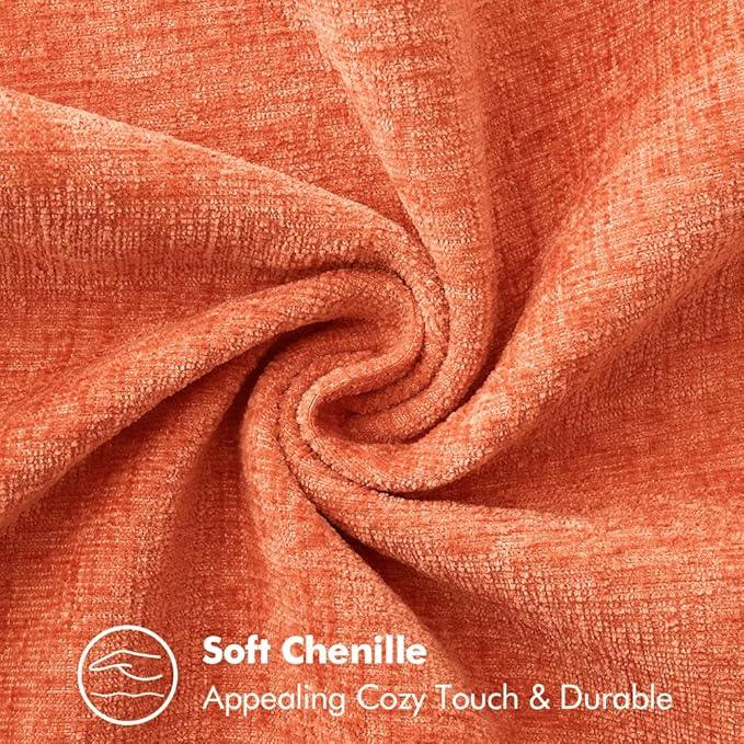 MIULEE Pack of 2 Couch Throw Pillow Covers 20x20 Inch Coral Red Farmhouse Decorative Pillow Covers with Stitched Edge Soft Chenille Solid Dyed Pillow Covers for Sofa Bed Living Room