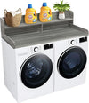 Royxen Laundry Countertop with 2-tier Shelf Universal Fit, Washer and Dryer Countertop with Storage Space, Shelf Height 11.5 Inches, Solid Wood, Eucalyptus
