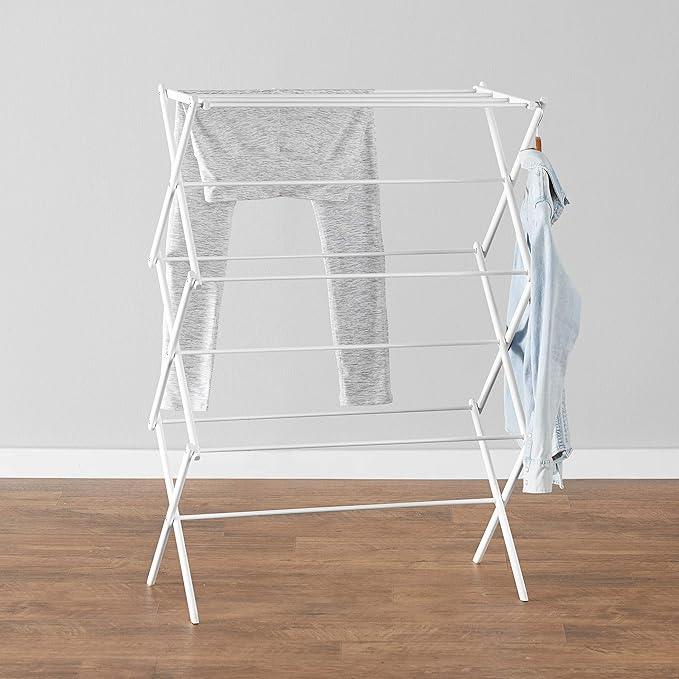 Amazon Basics Foldable Portable Laundry Rack for Air Drying Clothing, Indoor Outdoor Use - 14.5