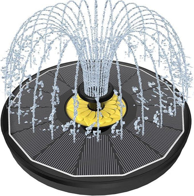 Solar Bird Bath Fountains,3.5W Glass Panel Solar Fountain Pump for Bird Bath No Battery,Solar Water Fountain Outdoor With 4 Fixed Pipes 7 Nozzles(Black)