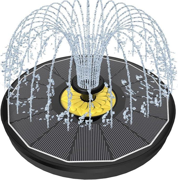 Solar Bird Bath Fountains,3.5W Glass Panel Solar Fountain Pump for Bird Bath No Battery,Solar Water Fountain Outdoor With 4 Fixed Pipes 7 Nozzles(Black)