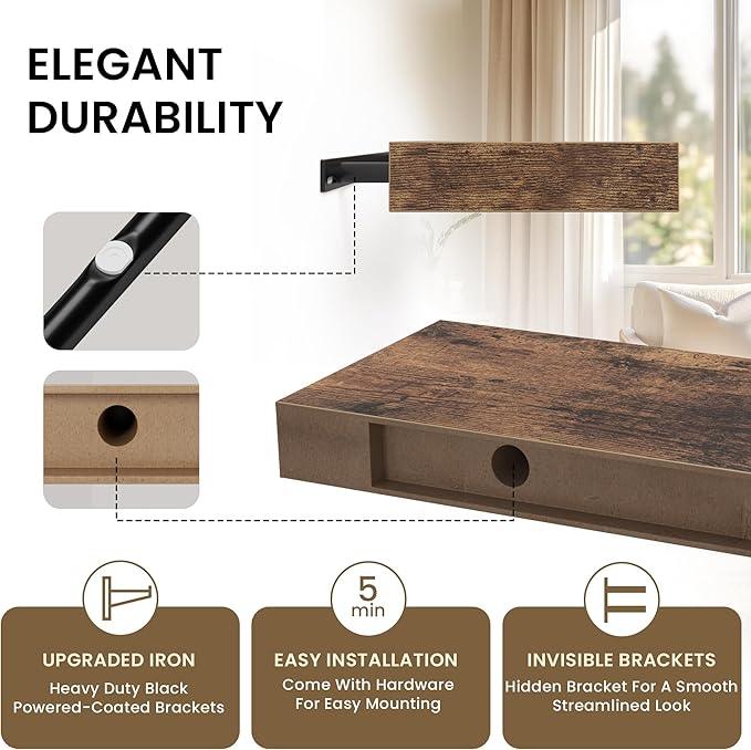 Square Floating Shelves for Wall, 8