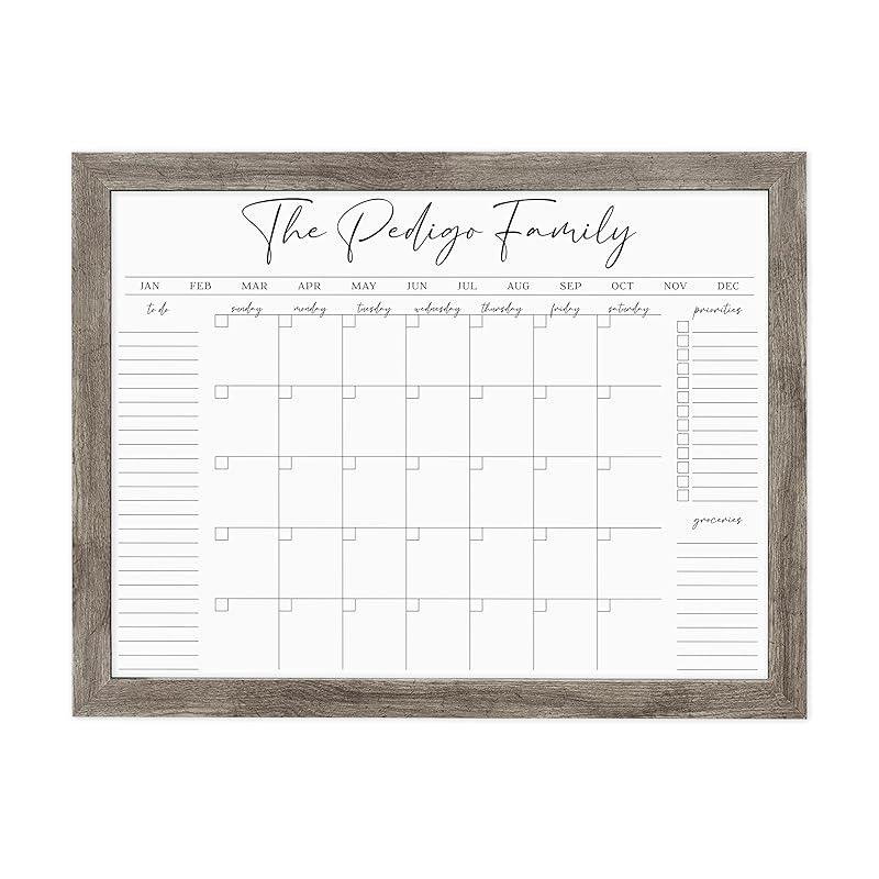 Personalized Dry Erase Wall Calendar with Custom To do list and Notes Organization Sections | Large White board Calendar Dry Erase For Wall (24