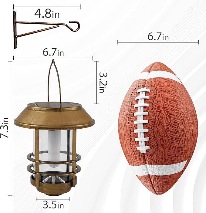 Otdair Solar Wall Lantern Outdoor, Flickering Flames Solar Sconce Lights Outdoor, Hanging Solar Lamps Wall Mount for Front Porch, Patio and Yard, 2 Pack, Yellow Bronze