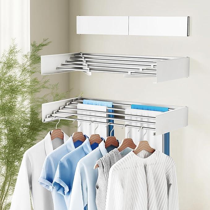 Drying Rack Clothing,Clothes Drying Rack Wall Mounted,Collapsible Hanging Racks for Laundry,Laundry Drying Rack,Wall Mounted Clothes Rack(31.5