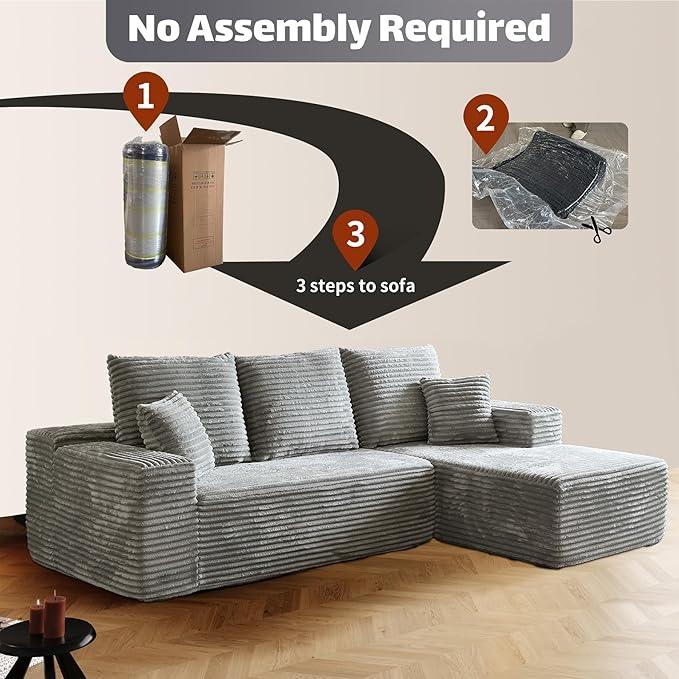 HYJT-H&K Modular Sectional Sofa Cloud Secttional Couch, 107