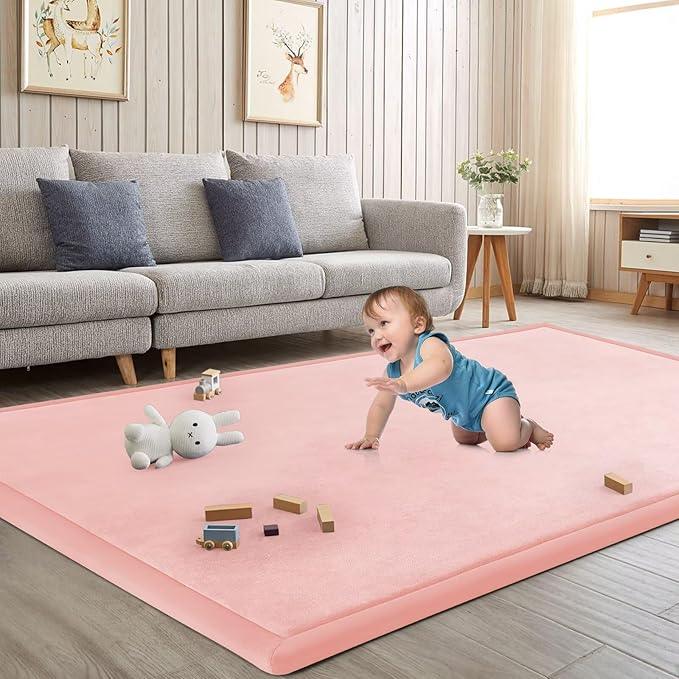 Baby Play Mat for Floor Tummy Time Nursery Rug Muscle Area Rug Playroom Tatami 50 * 50