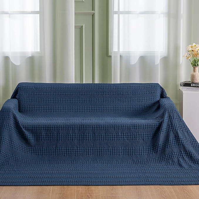 PHF Cooling Waffle Blanket California King Size, Lightweight 60% Rayon Derived from Bamboo & 40% Cotton Breathable Blanket for Hot Sleepers, Soft and Luxury for Bed Couch and Sofa, 110