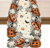 XCHI Spooky Skeleton Ghost Pumpkin Halloween Table Runner Party Table Decoration for Home Kitchen Dining Holiday Decor 13x36 Inch