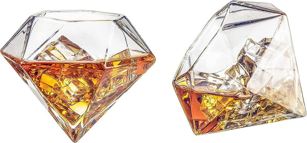 Diamond Whiskey Decanter l With 2 Diamond Glasses Liquor, Scotch, Rum, Bourbon, Vodka, Tequila Decanter (750 ML DECANTER)