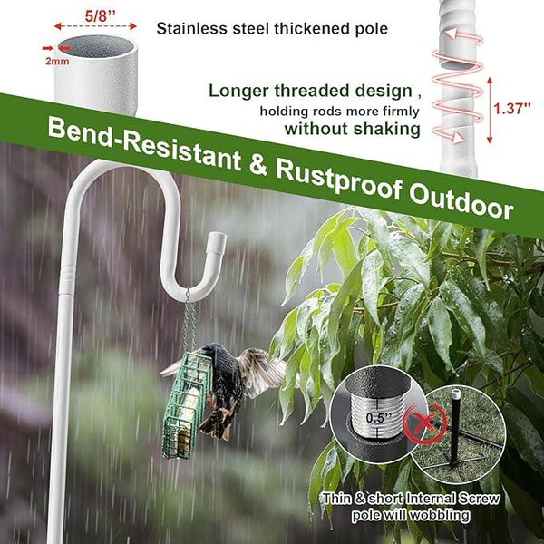 Hummingbird Feeder Pole for Outdoors - Heavy Duty Bird Feeder Stand with Adjustable Stake,62
