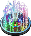Solar Fountain Glass Panel with 2200 mah Battery, 3.5W Floating Solar Water Fountain with 4 Fixed Rods, Solar Fountain Pump for Bird Bath, Garden, Pond, Pool, Outdoor-Colorful Lights