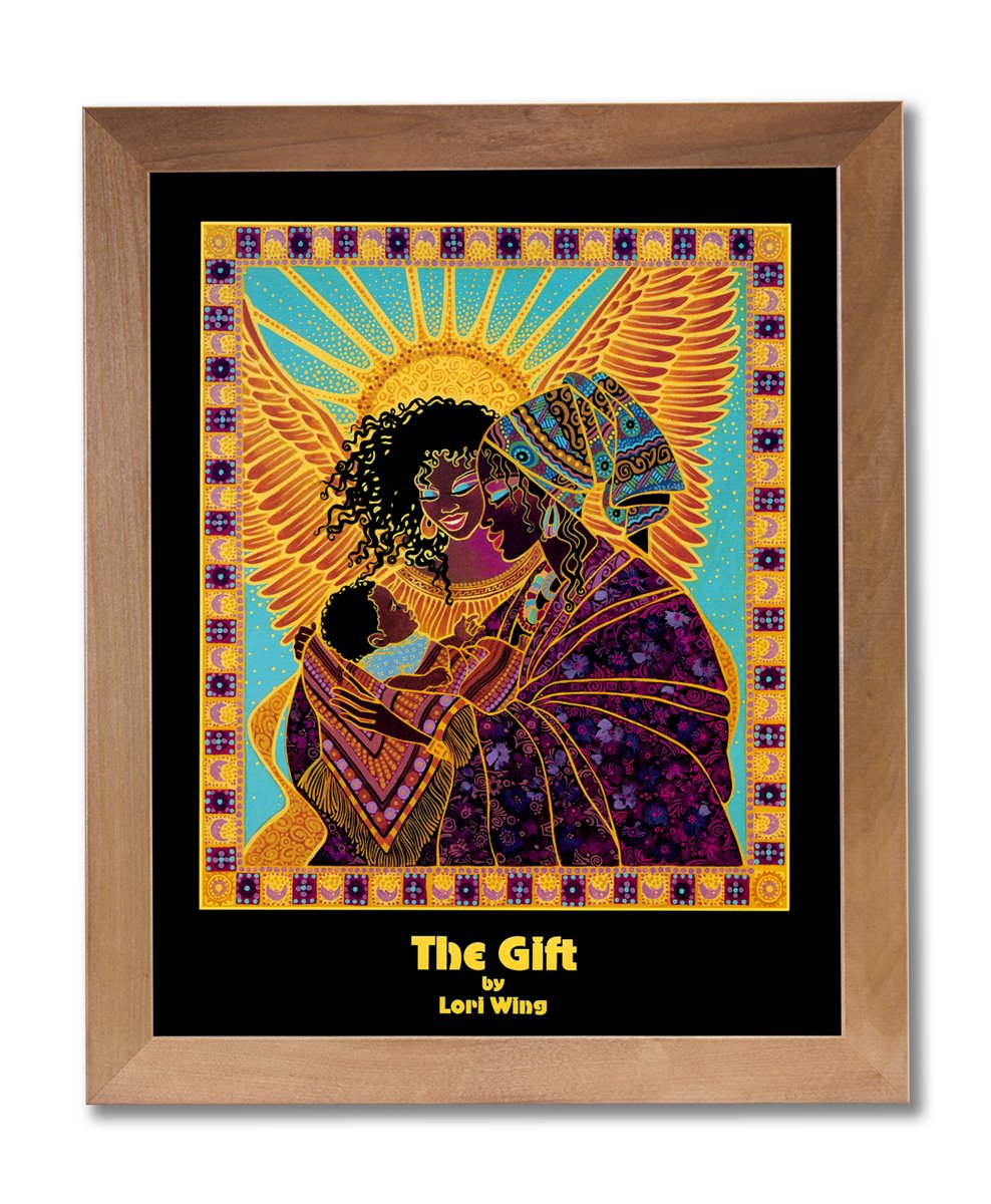 African American Wall Art – Honey Wood Frame Framed Wall Picture 19x23 Inches