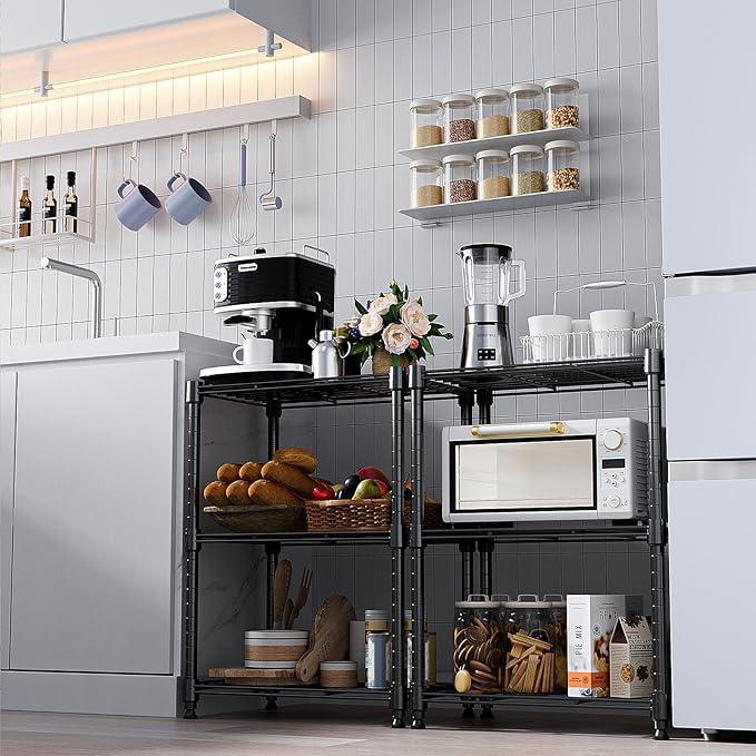 450 lbs Steel Storage Shelving 3-Tier Utility Shelving Unit Steel Organizer Wire Rack for Home,Kitchen,Office (11.8
