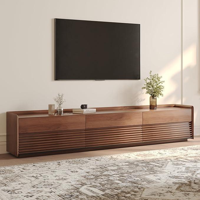 POVISON Fully-Assembled Mid Century Modern TV Stand, 94.49