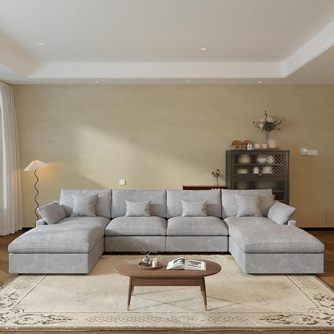 JACH U-Shaped Sectional Couches for Living Room, Cloud Sectional Couch with Deep Seat, 155.9