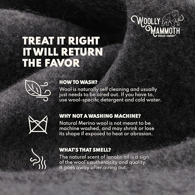 Woolly Mammoth Woolen Company Outdoor Merino Wool Throw Blanket - 66