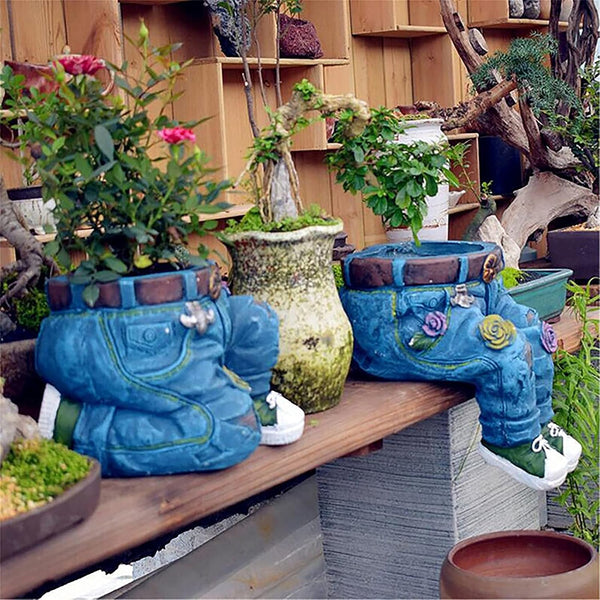 Garden Art Jeans Garden Decoration Ornaments Flower pot resin artifact Garden design planting decoration