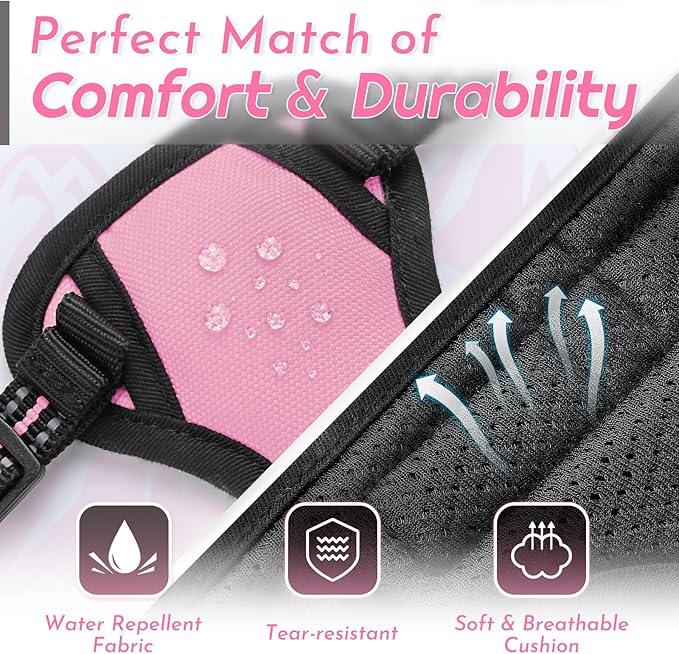 Eagloo Small Dog Harness No Pull, Service Vest with Reflective Strips and Control Handle, Adjustable and Comfortable for Easy Walking, No Choke Pet Harness with 2 Metal Rings, Pink, XS