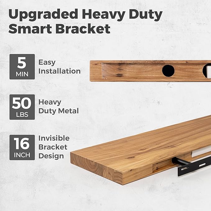 RICHFOCUS Elm Floating Shelves for Wall - 36