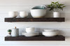 Urban Legacy Reclaimed Barn Joist Deep Floating Shelves | Deep Shelves with Low Profile Shelf Bracket with High Weight Capacity, Set of 2 (48" x 11" x 2.5", Rustic Brown)