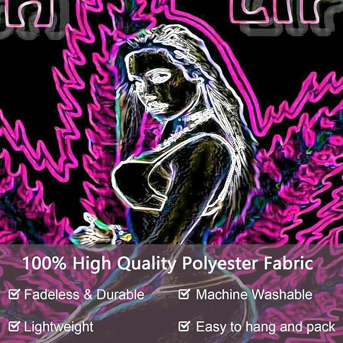 ADDWel Blacklight Tapestry for Bedroom, Tapestry Glow In The Dark, UV Reactive Black Light Posters Wall Hanging for Bedroom Dorm Living Room Backdrop Decor