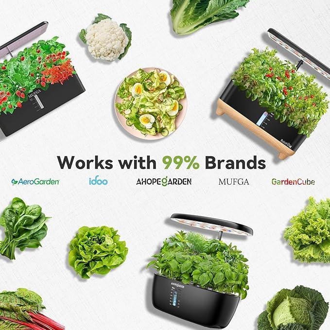 Salad Greens Seed Pod Kit for AeroGarden Hydroponics Growing System, Indoor Home Garden with American Fast/Paris Island/Buttercrunch Lettuce, Swiss Chard, Spinach, Cauliflower and Wild Cabbage, 7 Pods