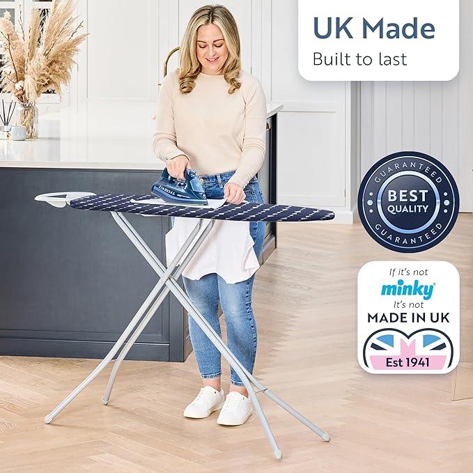 Classic 4-Leg Ironing Board with Iron Rest - Freestanding Full Size Iron Board for Clothes Pressing and Steaming with 43
