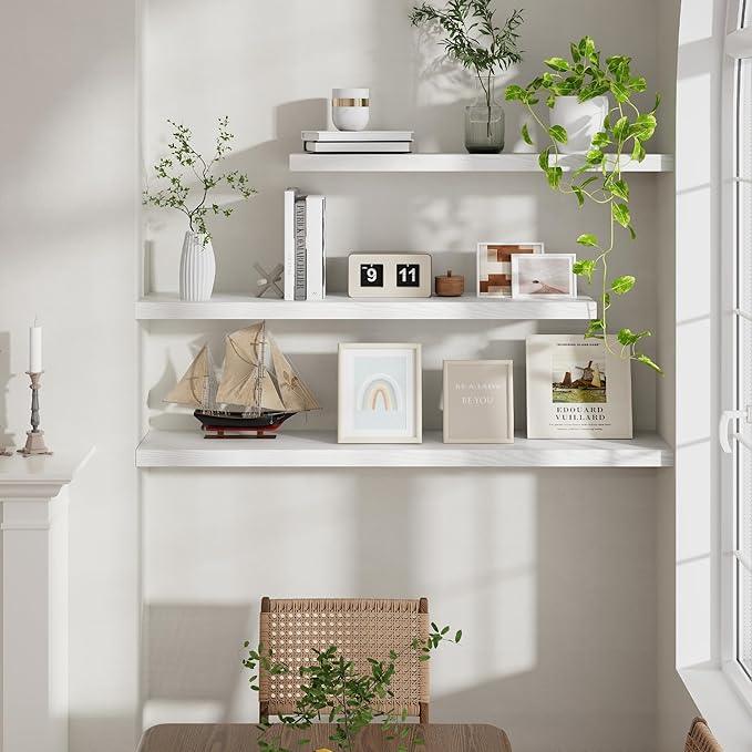 40 Inch Floating Shelves White, 40
