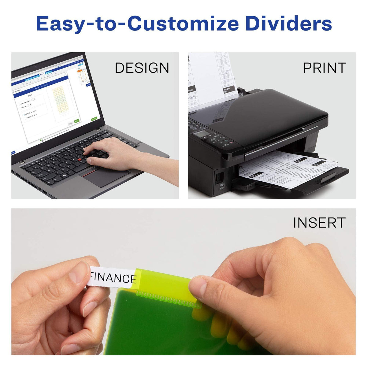 Avery 5-Tab Plastic Insertable Binder Dividers, 24 Sets (11900)