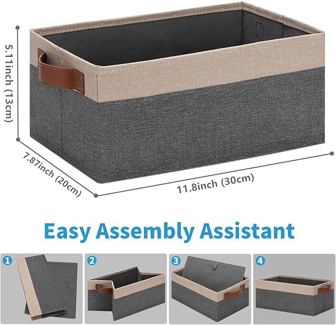 GhvyenntteS Small Fabric Storage Bins 6 Pack, 11.8