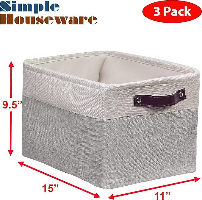 SIMPLE HOUSEWARE Large Fabric Storage Bin, 15