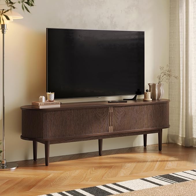 LINSY HOME Fluted TV Stand for 75