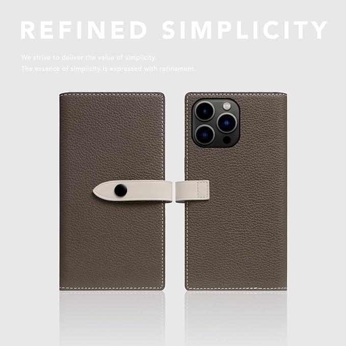 D8 Edition Full Grain Leather Wallet Case for iPhone 15 Pro - [2-in-1] Handcrafted Detachable Diary Style with Magnetic MagSafe Back Cover and Snap Closure, Gift Box Included (Etoffe Cream)