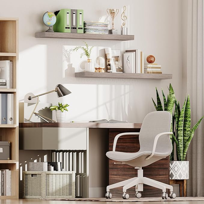 HOOBRO Floating Shelves for Wall, Wall Mounted Shelf Set of 2, 47.2