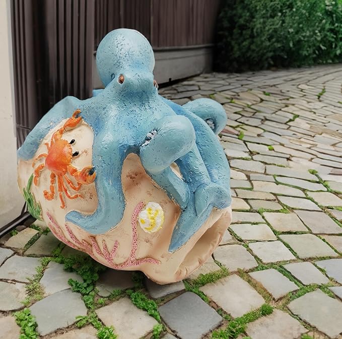 Octopus Statues Gutter Downspout Extension Statues Garden Decoration,Resin Statue Outdoor Decor,Animal Downspout Diverter,Decorative Gutter Extension,3